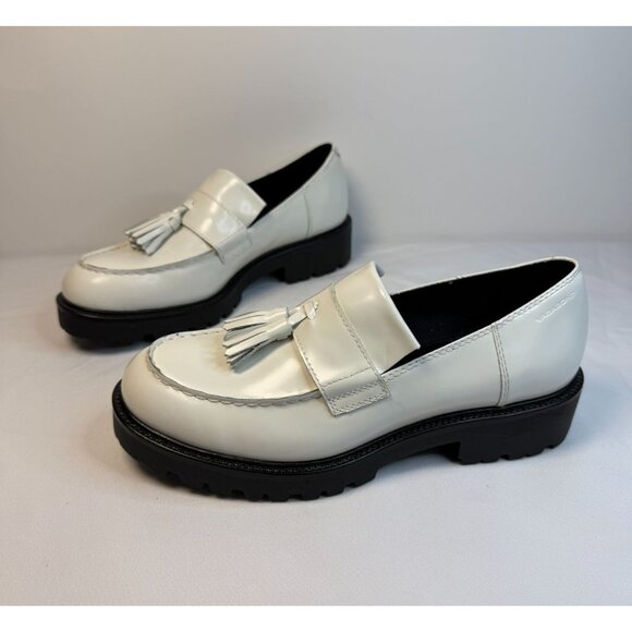 Vagabond Cosmo 2.0 Chunky Kiltie Platform Loafers Women's Size 8 White Leather - Picture 1 of 13